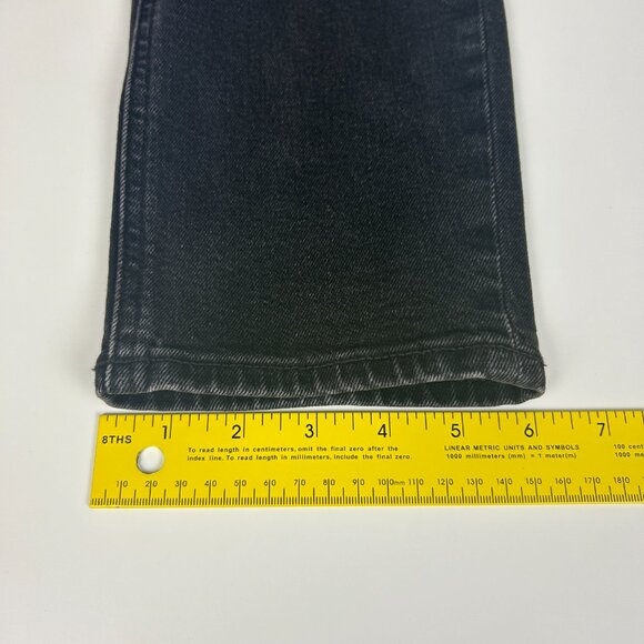 Uniqlo Jeans Womens 26x27*‎ Slim Straight Mid-Rise Black Stretch Denim - Picture 12 of 14